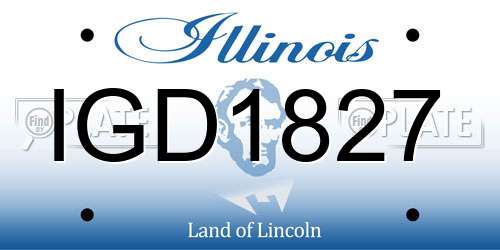 IGD1827 Illinois License Plate