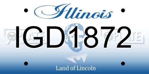IGD1872 Illinois License Plate