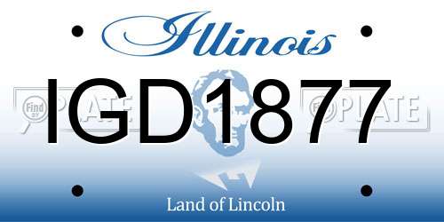 IGD1877 Illinois License Plate