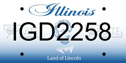 IGD2258 Illinois License Plate