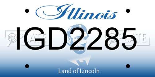 IGD2285 Illinois License Plate