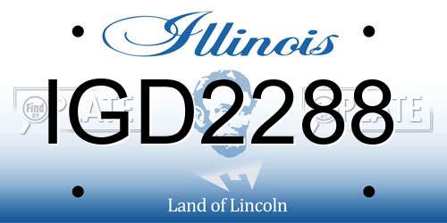 IGD2288 Illinois License Plate
