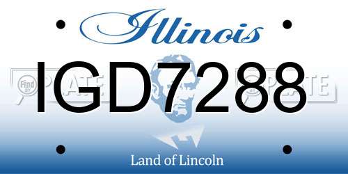IGD7288 Illinois License Plate