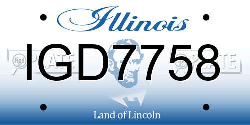 IGD7758 Illinois License Plate