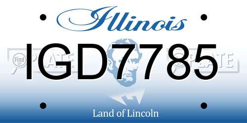 IGD7785 Illinois License Plate