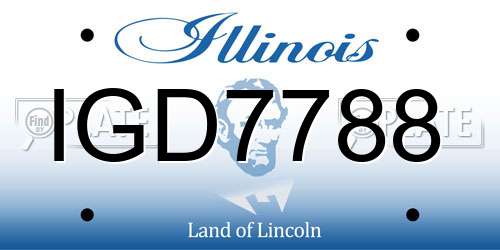 IGD7788 Illinois License Plate