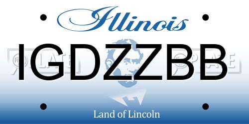 IGDZZBB Illinois License Plate