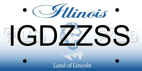 IGDZZSS Illinois License Plate