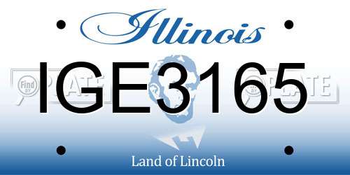 IGE3165 Illinois License Plate