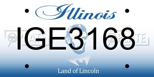 IGE3168 Illinois License Plate
