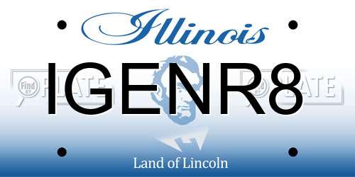 IGENR8 Illinois License Plate