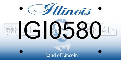 IGI0580 Illinois License Plate