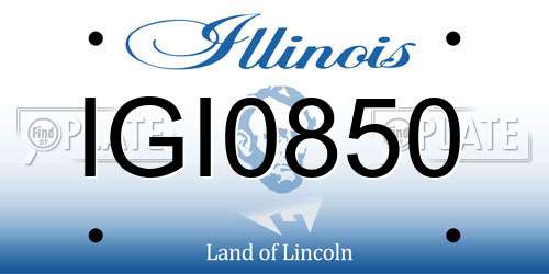IGI0850 Illinois License Plate