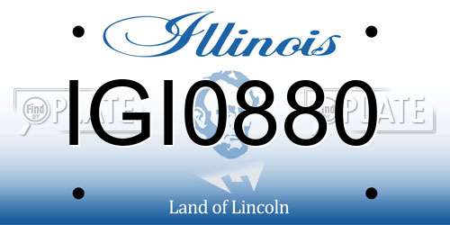IGI0880 Illinois License Plate