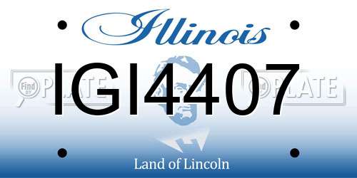 IGI4407 Illinois License Plate