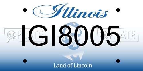 IGI8005 Illinois License Plate