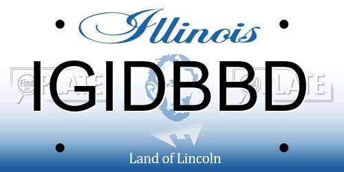 IGIDBBD Illinois License Plate