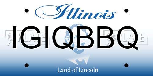 IGIQBBQ Illinois License Plate