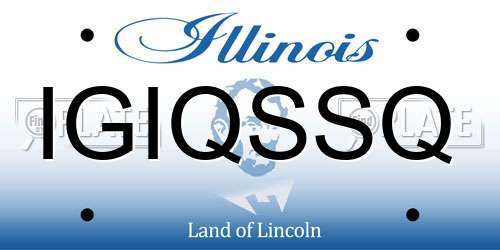 IGIQSSQ Illinois License Plate