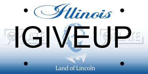 IGIVEUP Illinois License Plate