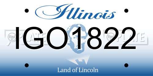 IGO1822 Illinois License Plate