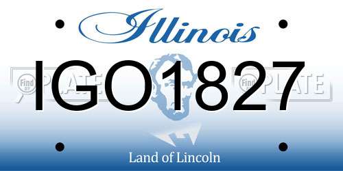 IGO1827 Illinois License Plate