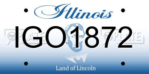 IGO1872 Illinois License Plate