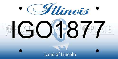 IGO1877 Illinois License Plate