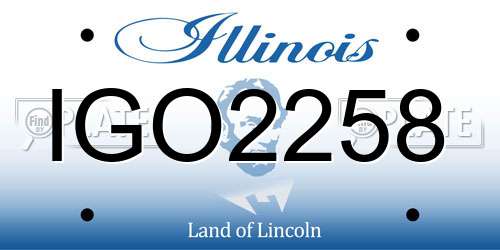 IGO2258 Illinois License Plate