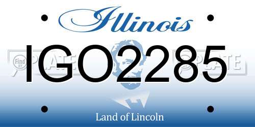 IGO2285 Illinois License Plate