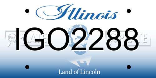 IGO2288 Illinois License Plate