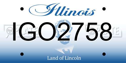IGO2758 Illinois License Plate
