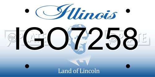 IGO7258 Illinois License Plate