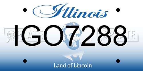 IGO7288 Illinois License Plate