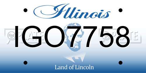 IGO7758 Illinois License Plate