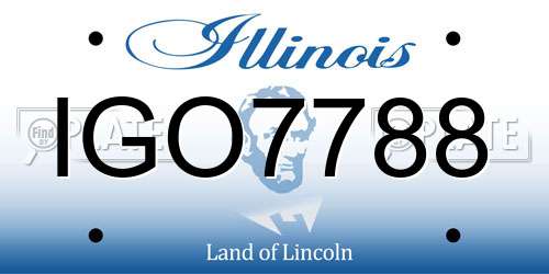 IGO7788 Illinois License Plate