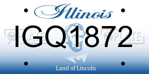 IGQ1872 Illinois License Plate