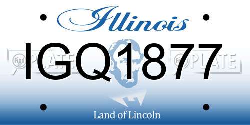 IGQ1877 Illinois License Plate