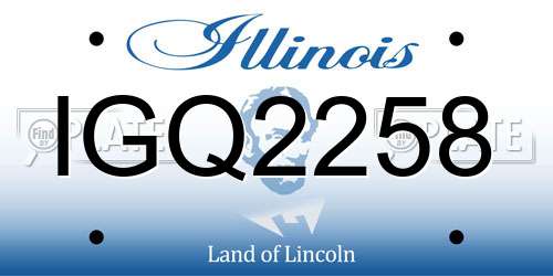 IGQ2258 Illinois License Plate