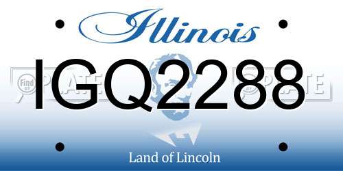 IGQ2288 Illinois License Plate