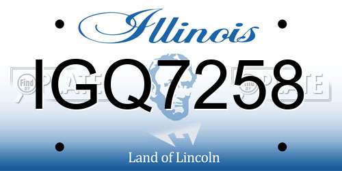 IGQ7258 Illinois License Plate