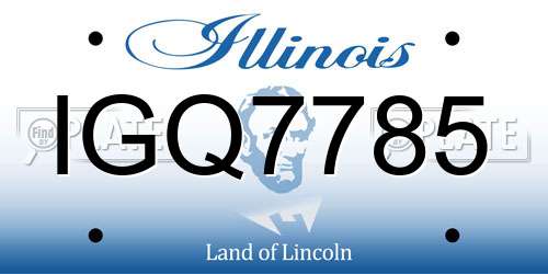 IGQ7785 Illinois License Plate