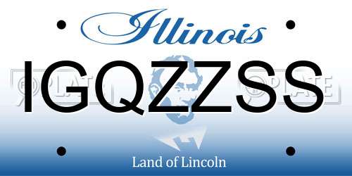 IGQZZSS Illinois License Plate