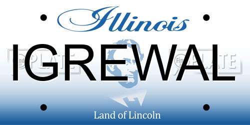 IGREWAL Illinois License Plate