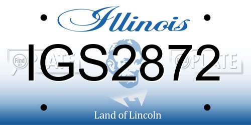 IGS2872 Illinois License Plate
