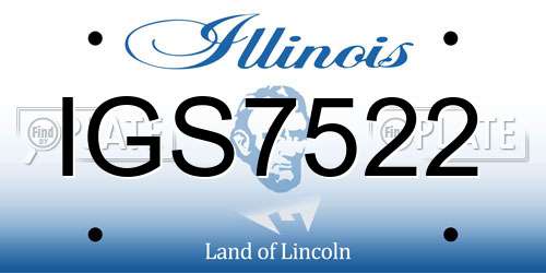 IGS7522 Illinois License Plate