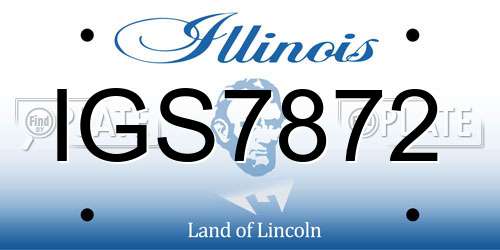 IGS7872 Illinois License Plate