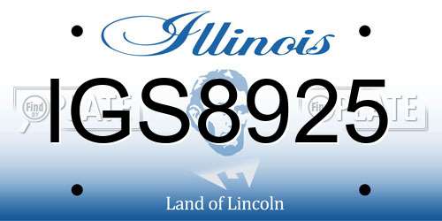 IGS8925 Illinois License Plate