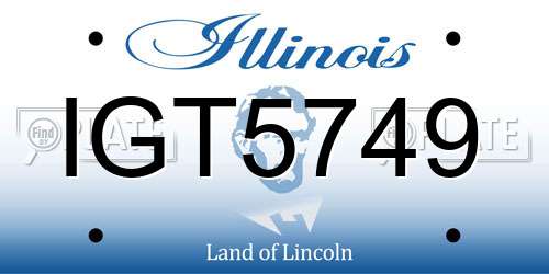 IGT5749 Illinois License Plate