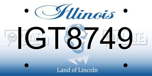 IGT8749 Illinois License Plate